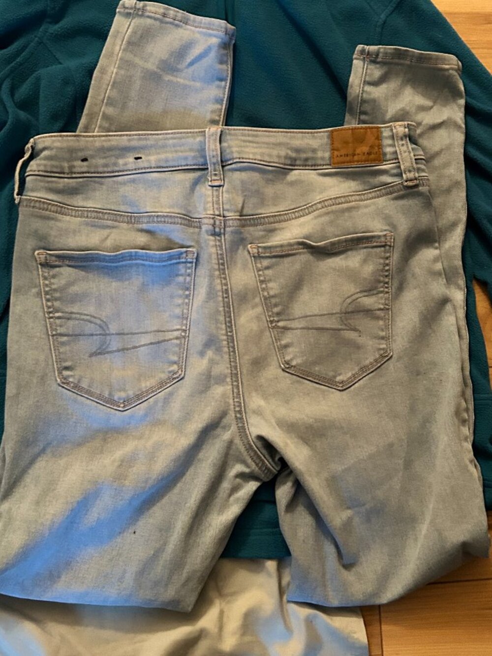 AEO size 10 womens denim blue jeans pants ten ladies stretch jean legging
